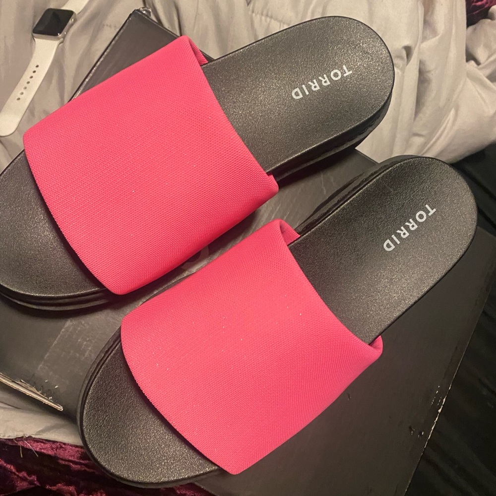 Torrid sandals hot pink